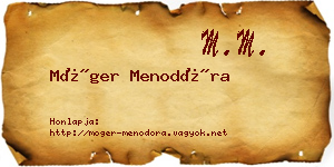 Móger Menodóra névjegykártya